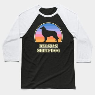 Belgian Sheepdog Vintage Sunset Dog Baseball T-Shirt